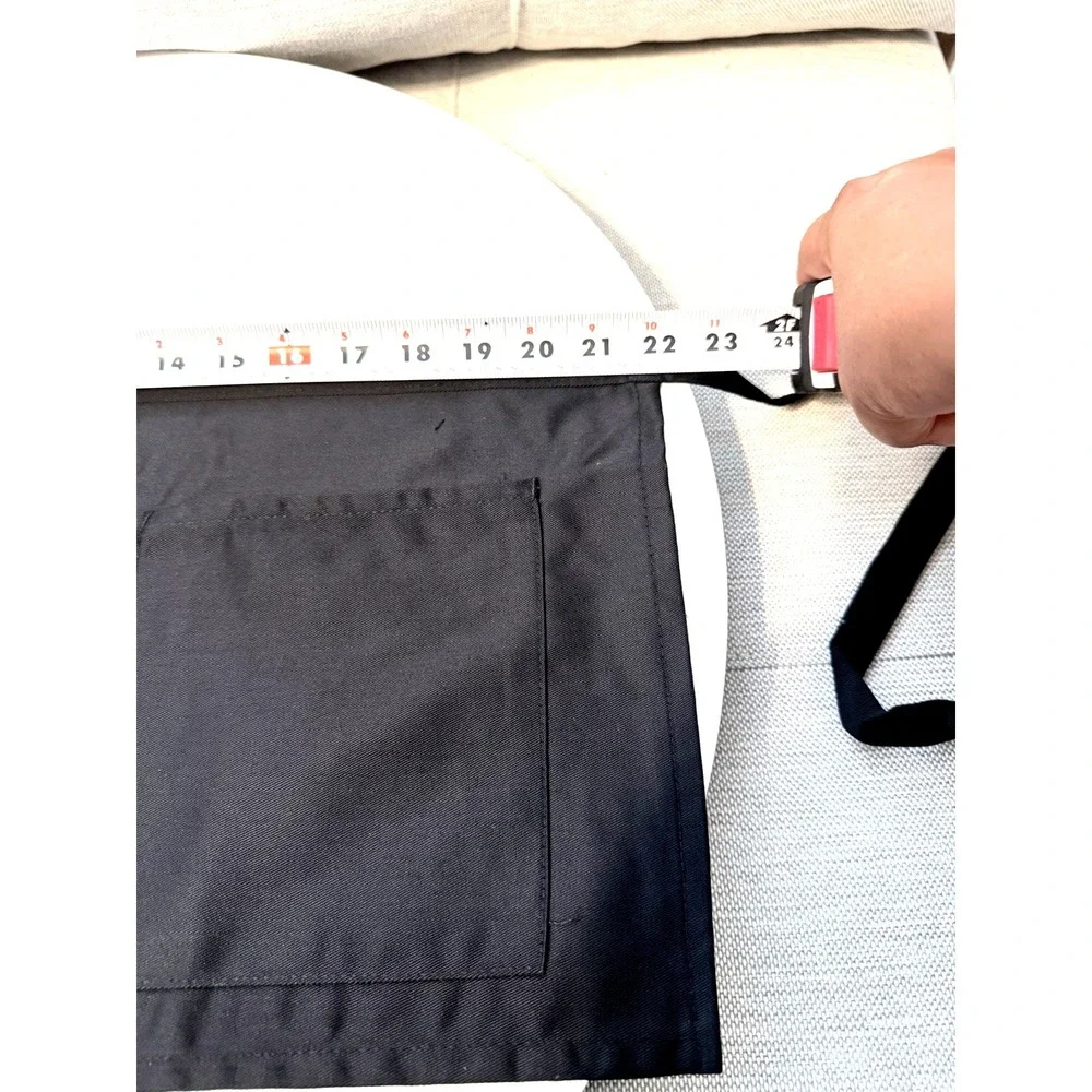 Half Bib Waist Apron Heavy Duty 3 Pocket Waitress Waiter Server - (SET OF 6) Rec